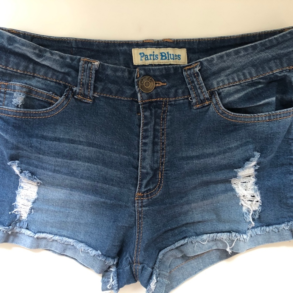 LParis Blues Distressed Jean Shorts, 9